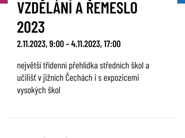 Výstava Vzdělání a řemeslo České Budějovice