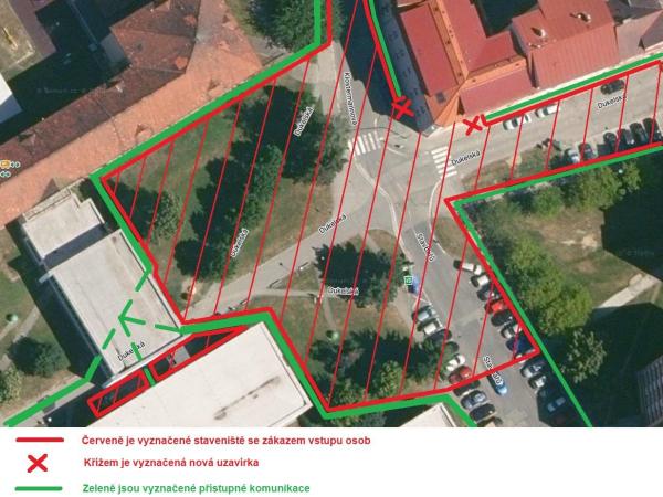 Změna pěších průchodů od 13.11. v okolí školy