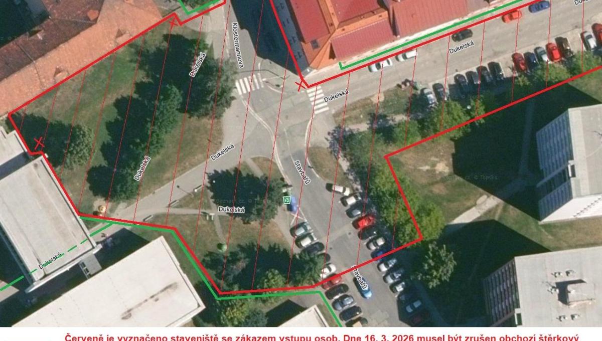 Uzavření přístupu ke škole z ulice Klostermannova