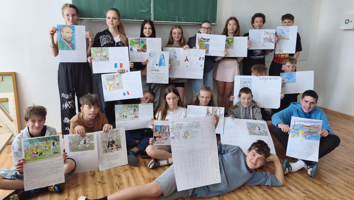 Portfolia 7.A - "Portréty významných osobností a jejich medailon" a "Dějiny umění hravě "